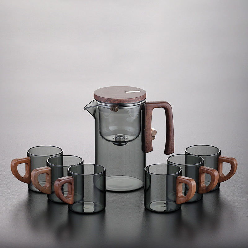 Elegant cup teapot tea water separation household tea brewing artifact magnetic suction tea brewer glass filter teapot tea set Muselune