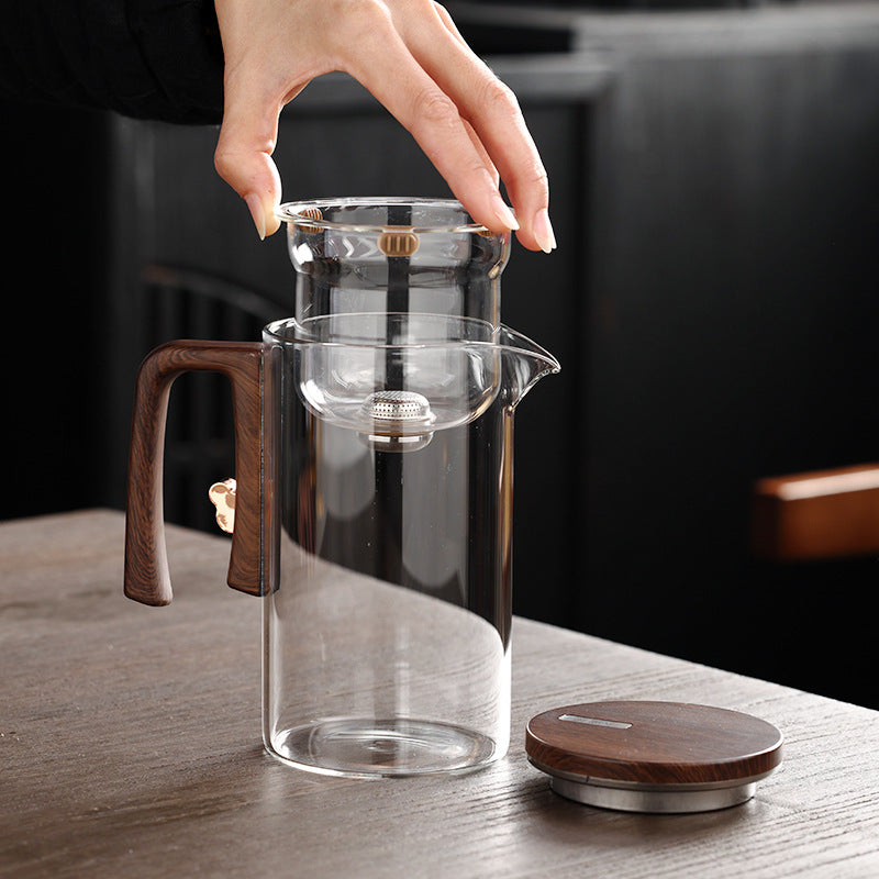 Elegant cup teapot tea water separation household tea brewing artifact magnetic suction tea brewer glass filter teapot tea set Muselune