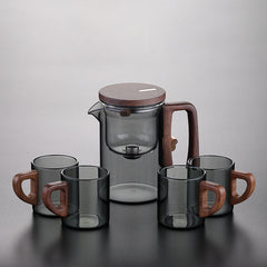 Elegant cup teapot tea water separation household tea brewing artifact magnetic suction tea brewer glass filter teapot tea set Muselune