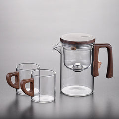 Elegant cup teapot tea water separation household tea brewing artifact magnetic suction tea brewer glass filter teapot tea set Muselune
