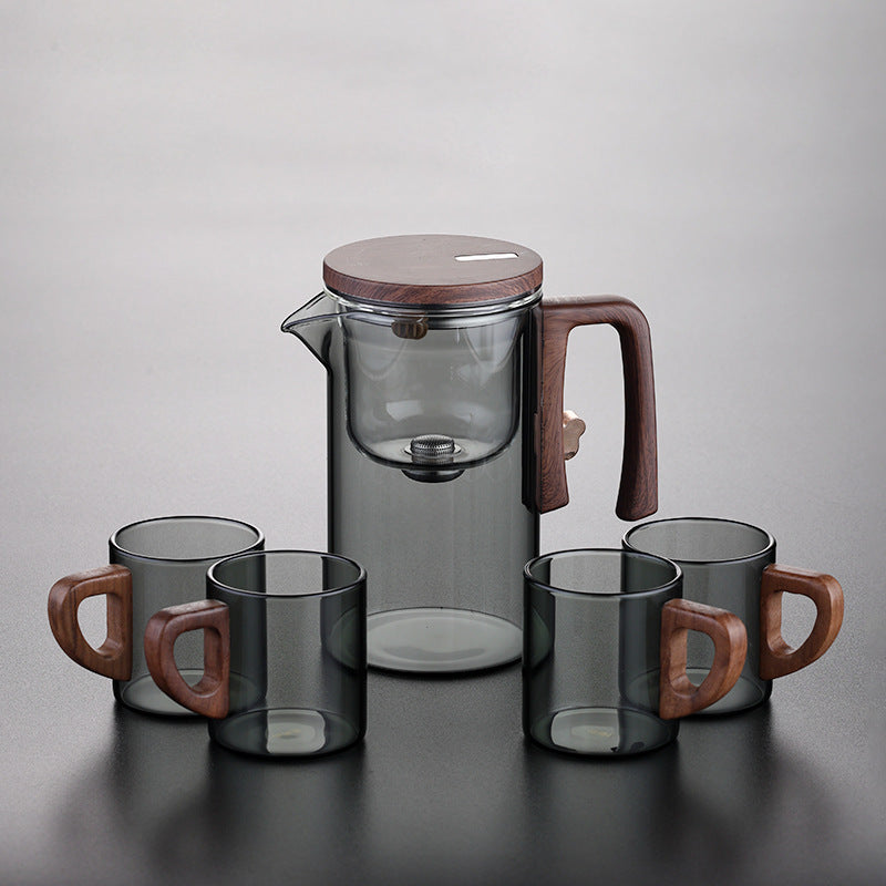 Elegant cup teapot tea water separation household tea brewing artifact magnetic suction tea brewer glass filter teapot tea set Muselune