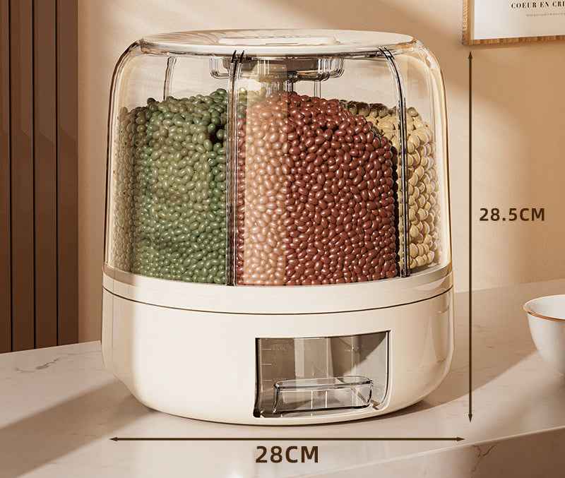 Rotating 6-Grid Food Dispenser