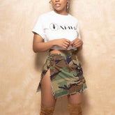Vintage Camouflage Skirt – A-Line Streetwear Style - Muselune