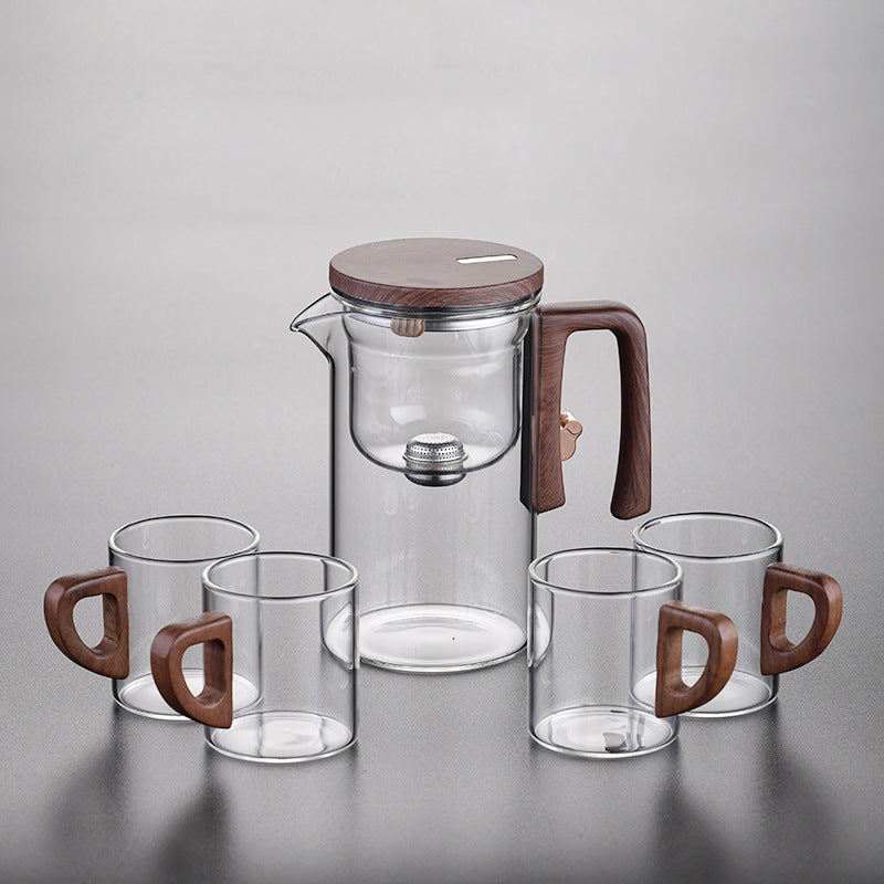 Elegant cup teapot tea water separation household tea brewing artifact magnetic suction tea brewer glass filter teapot tea set Muselune