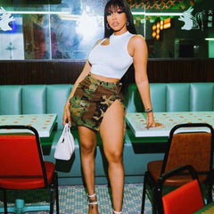 Vintage Camouflage Skirt – A-Line Streetwear Style - Muselune