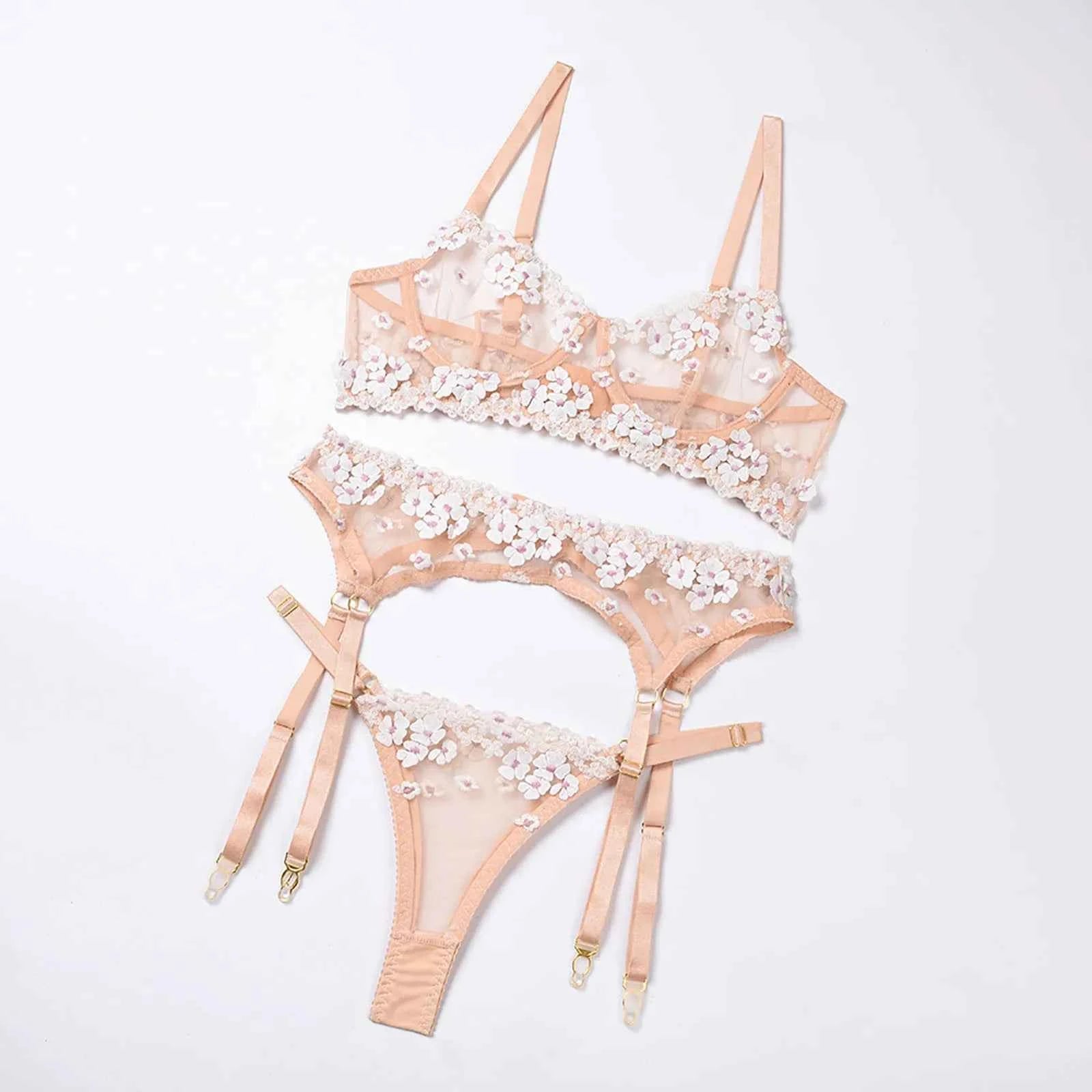 Elegant Lace Embroidery – Sexy Lingerie Outfit /Sleepwear - Muselune