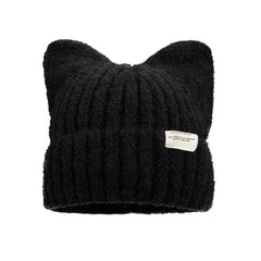 Cute Cat Ear Beanie Knitted Hap Muselune