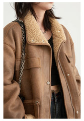CHIC VEN Women's Jackets Casual Loose Stand Up Collar Coats Reversible Streetwear Female Warm Clothing Autumn Winter New 2024 Muselune