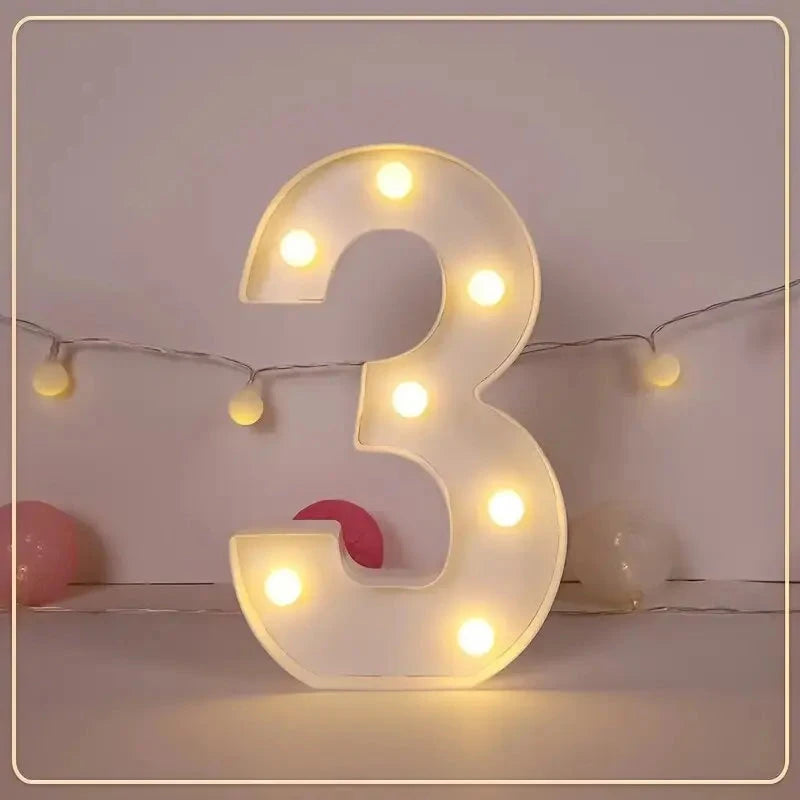 LED Letter & Number Light – Battery -Weddings & Parties - Muselune