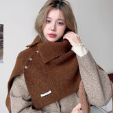 Cloak Poncho Cape Button split knitted cape shawl Muselune