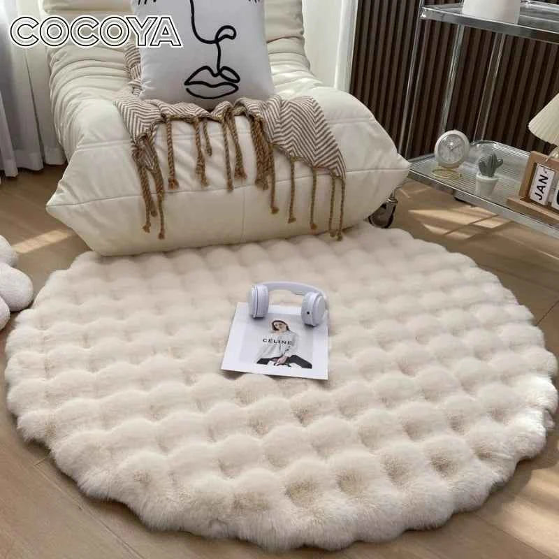 Luxury Faux Fur Round Rug – Soft, Plush & Non-Slip - Muselune