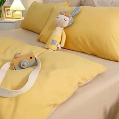 Mustard Yellow Cotton Comforter Set - Soft Cotton Quilt & Luxury Bedding - Muselune