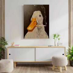 Creative Smoking Duck Canvas – Fun & Playful Wall Art - Muselune