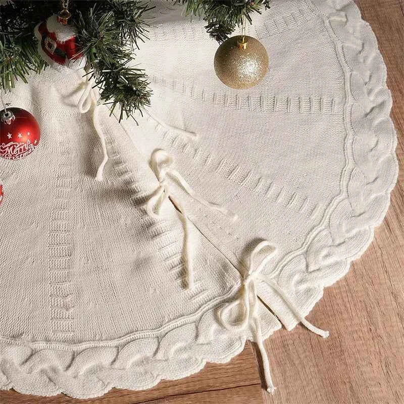 62cm Christmas Cable Knit Tree Skirt / Mat Muselune