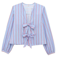 TRAF Women’s Striped Cropped Shirt - Muselune