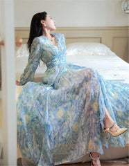 Muse Art Van Gogh Starry Painting Print dresses - Muselune