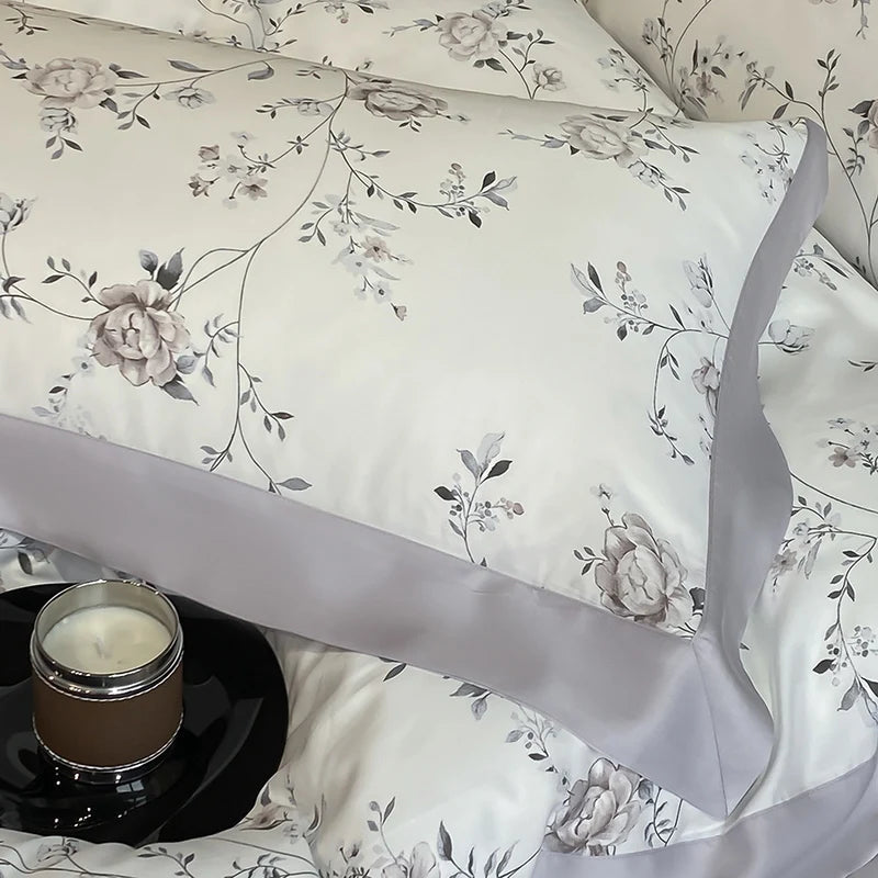Luxury Fiber Soft Silky Duvet Flowers and Plants Bedding Set - Muselune