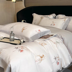 Luxury Fiber Soft Silky Duvet Flowers and Plants Bedding Set - Muselune