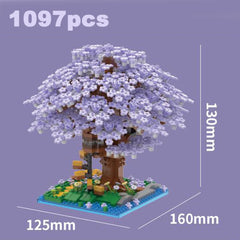 Pink Cherry Tree House Model Kit - Micro-particle Building Set - Muselune