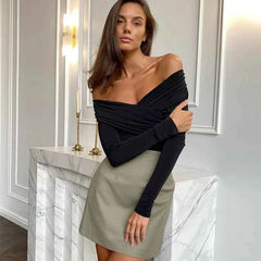 Red Off-Shoulder Bodysuit – Sexy, Slim & Street-Chic - Muselune