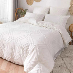 Geometric Floral Queen Bedding – Twin to King Duvet Cover & Pillowcases - Muselune