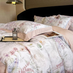 Luxury Fiber Soft Silky Duvet Flowers and Plants Bedding Set - Muselune