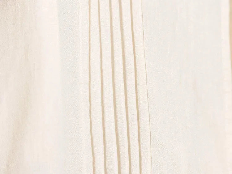 Romantic V-Neck Pleated Shirt
