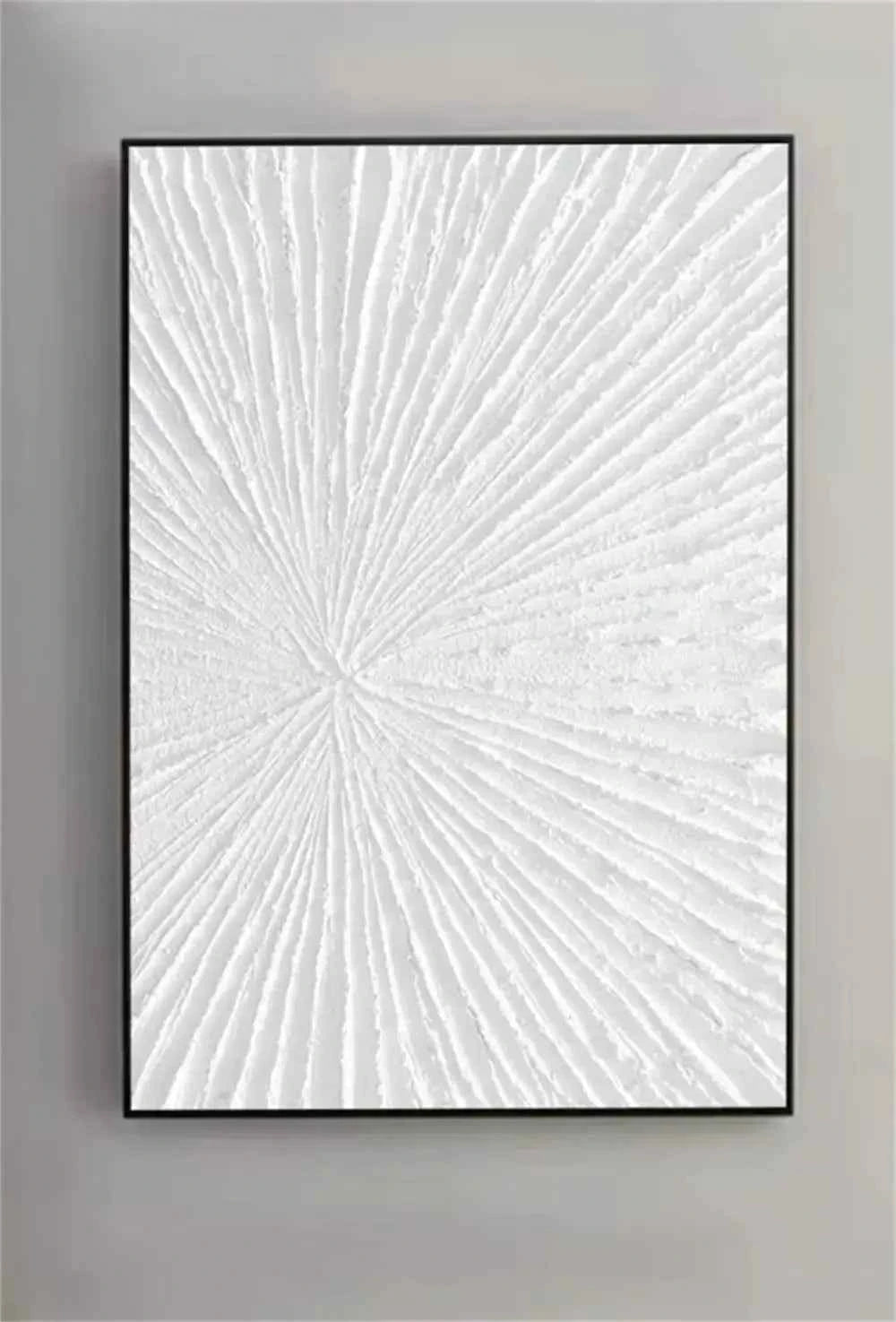 White Minimalist Ocean Wave Canvas – Textured Wabi-Sabi Wall Art - Muselune