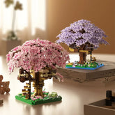 Pink Cherry Tree House Model Kit - Micro-particle Building Set - Muselune