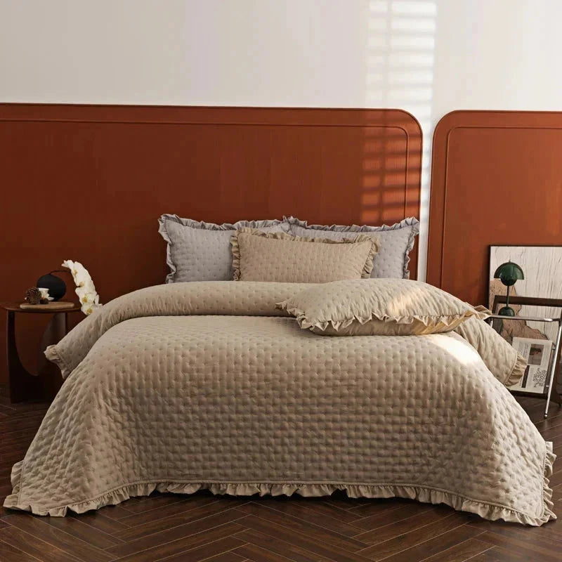 Cotton Pet-Friendly Bedspread with Ruffle Quilting for Cozy Comfort - Muselune