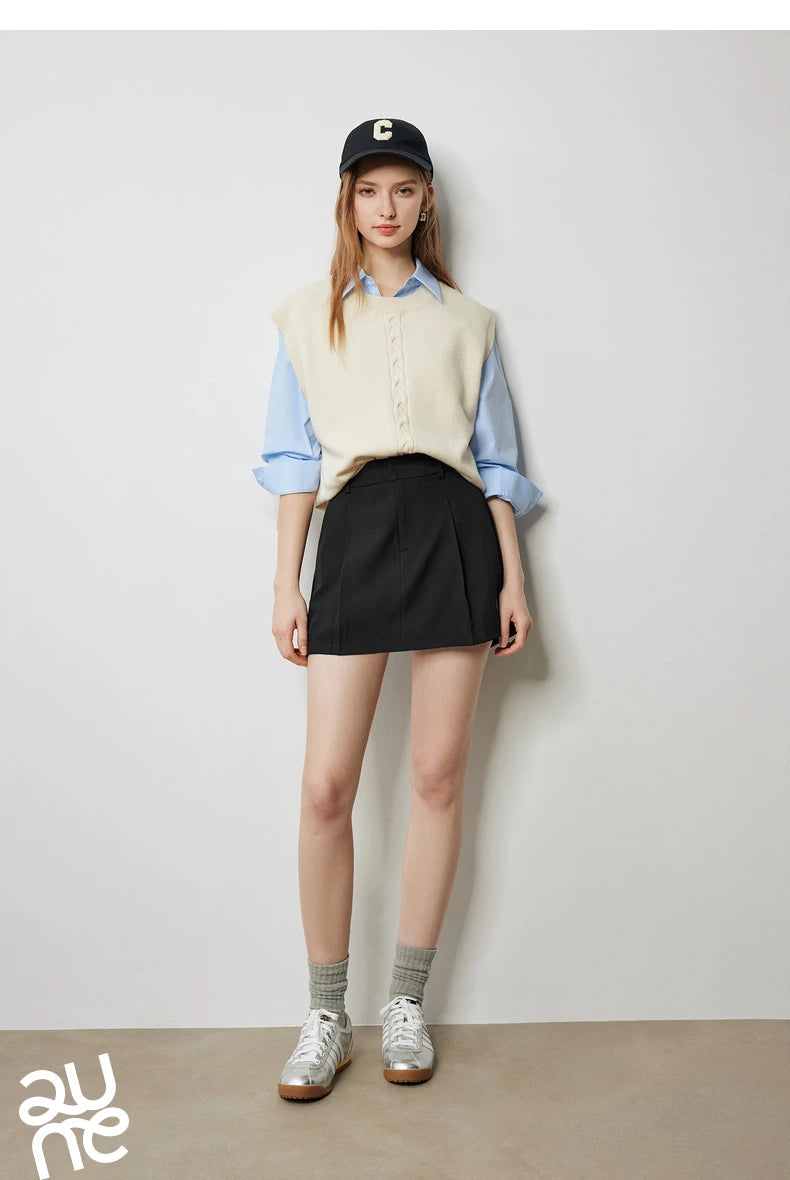 Autumn New Twisted Sleeveless V Neck Pullover Sweater Tops - Muselune