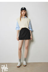 Autumn New Twisted Sleeveless V Neck Pullover Sweater Tops - Muselune