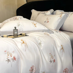 Luxury Fiber Soft Silky Duvet Flowers and Plants Bedding Set - Muselune