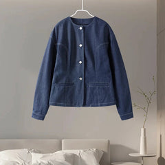 Vintage O-neck Denim Jacket & Pants Sets - Muselune