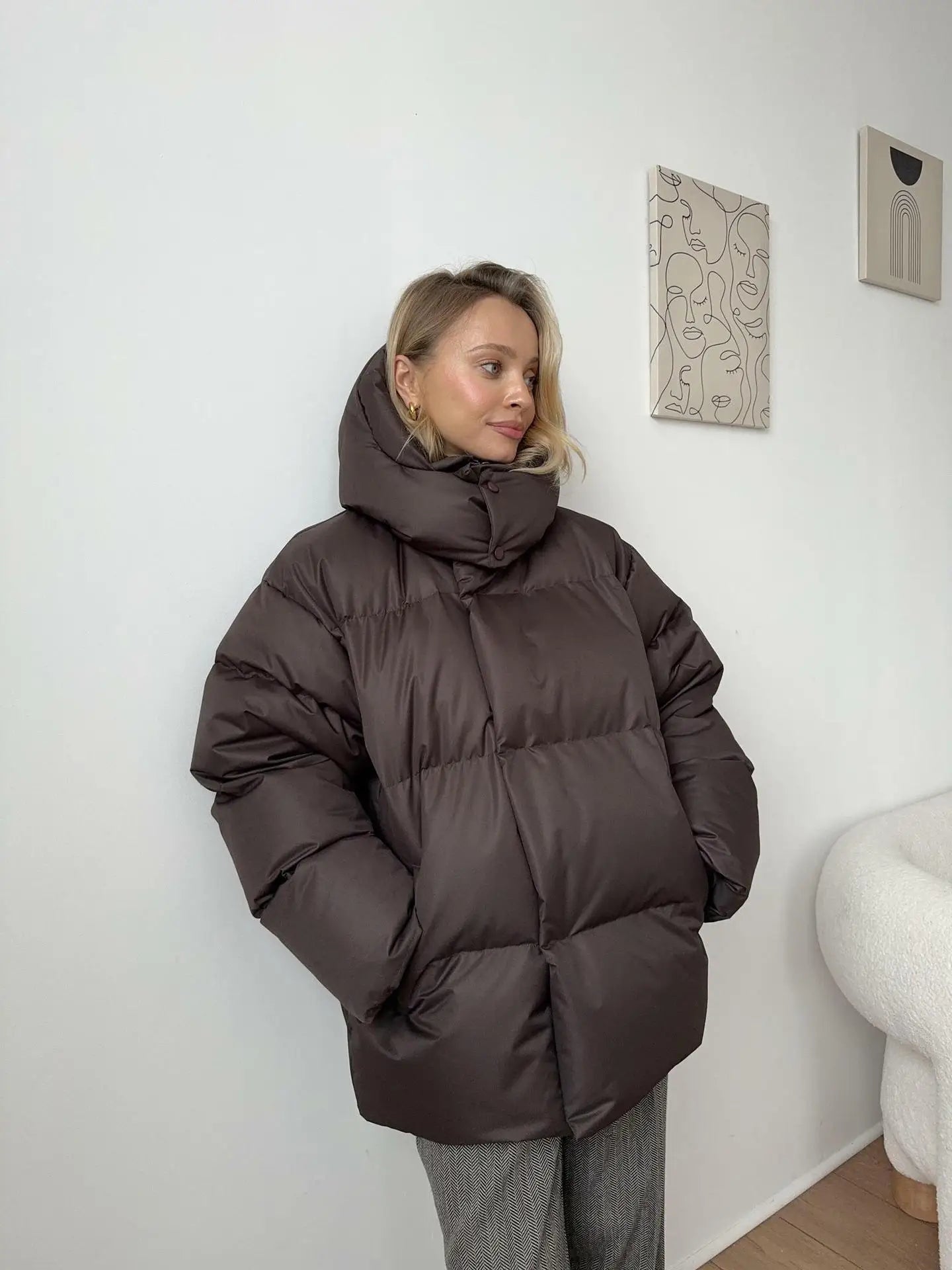 Talenza Cotton Loose Parka Retro Bakery Jacket Muselune