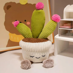 Plush Cactus & Sunflower – Cute Kawaii Blooming Soft Toy Gift - Muselune