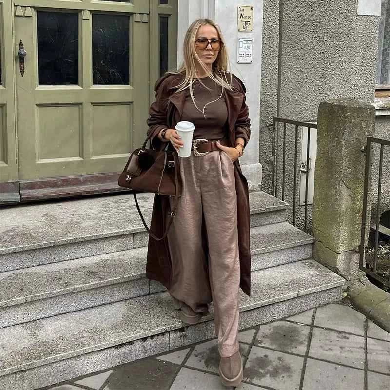Fashion Straight High Waist Long Jumpsuit Pant
