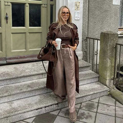Fashion Straight High Waist Long Jumpsuit Pant