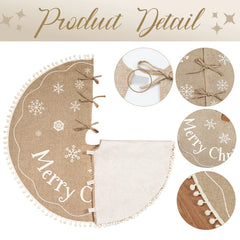 Warm Brown Christmas Tree Skirt 36/48 Inches Decoration Mat Muselune