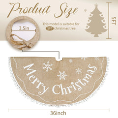 Warm Brown Christmas Tree Skirt 36/48 Inches Decoration Mat Muselune