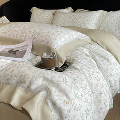 Luxury Fiber Soft Silky Duvet Flowers and Plants Bedding Set - Muselune