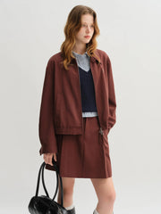 Plaid Patchwork Jacket Skirt Set - Muselune