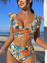Sexy Two-Piece Swimsuit – Floral Print, Push-Up Fit - Muselune