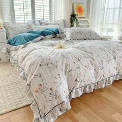 Floral Ruffle Quilt bedding – 100% Cotton - Muselune