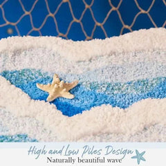Ocean Wave Tufted Rug – Aesthetic Non-Slip Plush Carpet - Muselune