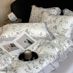 Luxury Fiber Soft Silky Duvet Flowers and Plants Bedding Set - Muselune