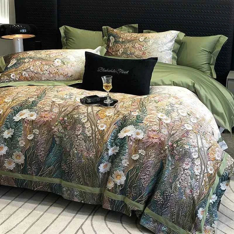 Egyptian Cotton Luxury Bedding 1000TC – Floral Digital Print Set - Muselune
