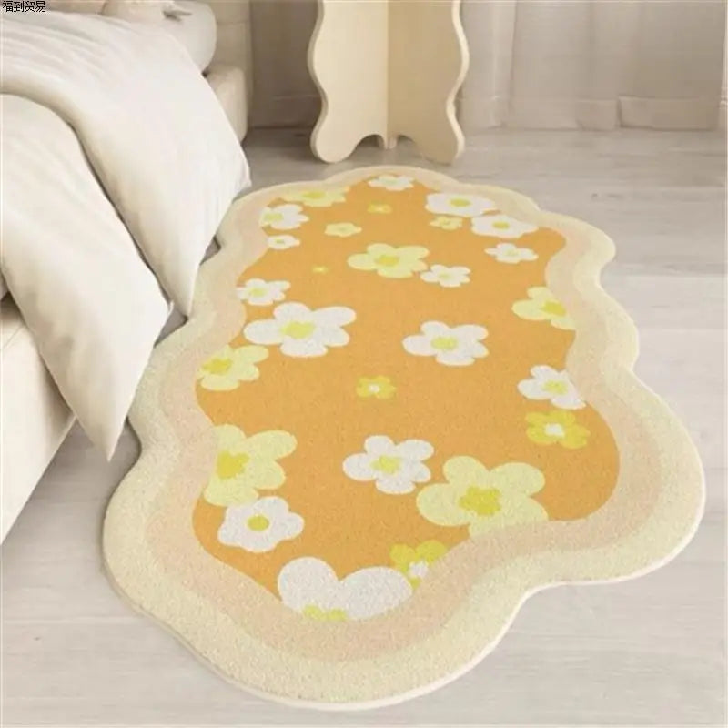 Moss Flat Printed Carpe Imitation Cashmere Irregular Mat Muselune