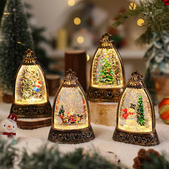 Christmas Decoration Santa Claus Cone Snow LED Table Lamp Muselune