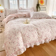 Floral Ruffle Quilt bedding – 100% Cotton - Muselune
